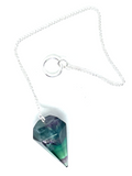 Rainbow Fluorite Facted Pendulum