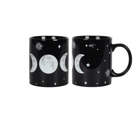 Triple Moon Black Mug