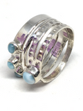 Multi Larimar Sterling Silver Ring - Size 8