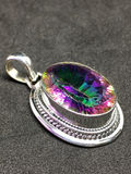 Mystic Topaz Sterling Silver Pendant - # 42