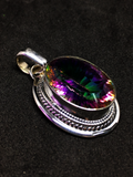 Mystic Topaz Sterling Silver Pendant - # 42