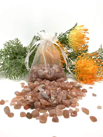 Peach Moonstone Crystal Chips (large) - 100g