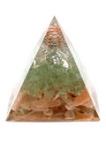 Peach Moonstone, Green Aventurine, Clear Quartz with Goddess Resin Pyramid