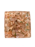 Peach Moonstone, Green Aventurine, Clear Quartz with Goddess Resin Pyramid
