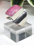 Moonstone Pink (dyed) Sterling Silver Ring - size 56