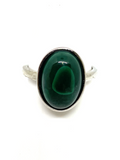 Malachite Sterling Silver Ring #18 - Adjustable