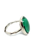 Malachite Sterling Silver Ring #19 - Adjustable