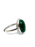 Malachite Sterling Silver Ring #24 - Adjustable