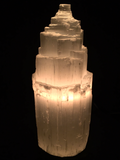 Selenite Tower Lamp 20cm