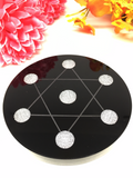 Star Of David Plate - Black Obsidian 10cm