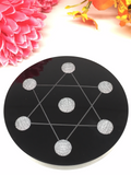 Star Of David Plate - Black Obsidian 10cm