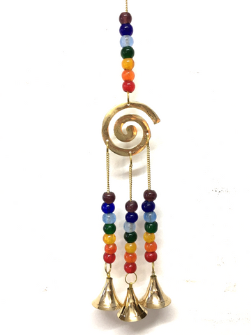 Hanging Brass Spiral Chakra Bells