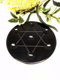 Star Of David Plate - Black Obsidian 15cm