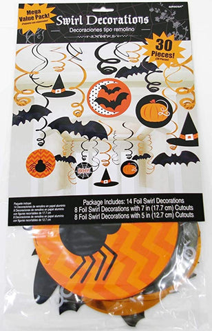 Halloween Swirl Decoration Pack - 30 pieces