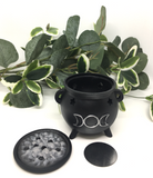 Triple Moon Cauldron Incense Cone Burner