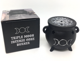 Triple Moon Cauldron Incense Cone Burner