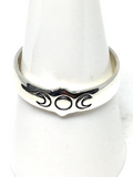 Triple Moon Sterling Silver Ring - Size Medium / Large