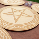 Set of 6 Witchy Coasters / Celtic Wicca Pagan Tiles - Golden