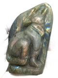 Labradorite Wolf Carving #181