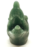Green Strawberry Quartz Wolf Carving #344