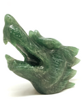 Green Strawberry Quartz Wolf Carving #344