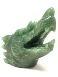 Green Strawberry Quartz Wolf Carving #344