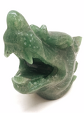 Green Strawberry Quartz Wolf Carving #344