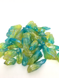 Yellow / Blue Aura Quartz Rough Points