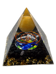 Orgonite Pyramid #1 - Yellow Aventurine & Black Obsidian 6cm