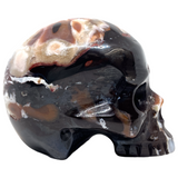 Black Zebra Agate Skull #255