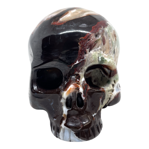 Black Zebra Agate Skull #255