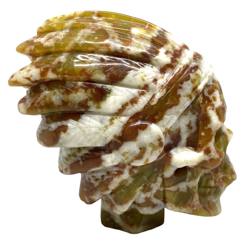 Serpentine Marble Indian Skull #256