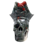 African Bloodstone Pirate Skull #258