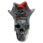 African Bloodstone Pirate Skull #258