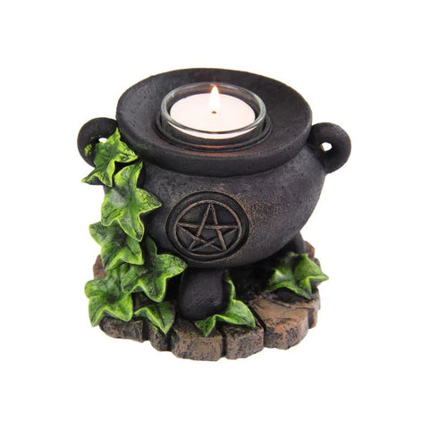 Witches Cauldron Tea Light Holder 10cm