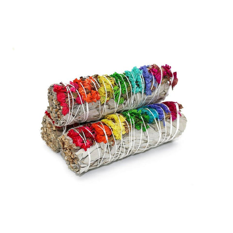 Flowery Rhymes Chakra Sage Smudge Stick 10cm