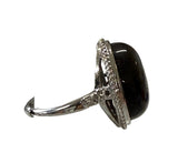 Silver Sheen Obsidian Adjustable Ring