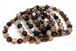Black Flower Agate Bracelet - 8mm