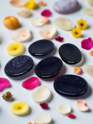 Blue Goldstone Worry Stone