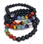 Chakra Lava Stone Bracelet 8mm