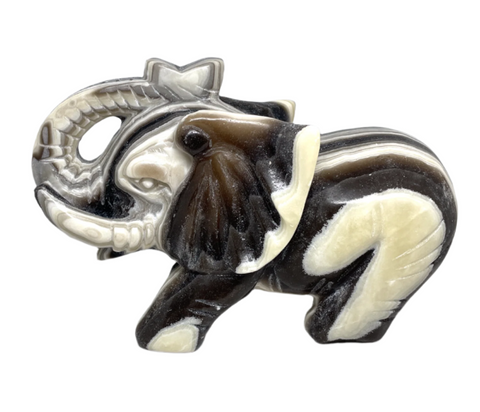 Zebra Calcite Elephant #381 - 1.7 Kg