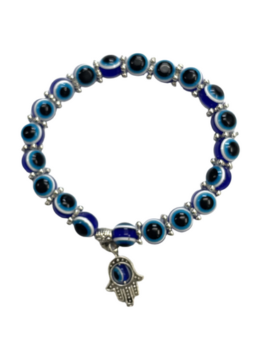 Evil Eye Bracelet with Hamsa Hand Charm