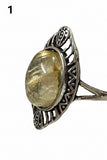 Gold Rutile Quartz Adjustable Ring