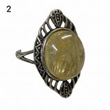 Gold Rutile Quartz Adjustable Ring