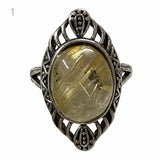 Gold Rutile Quartz Adjustable Ring