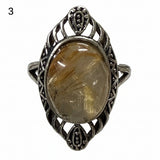 Gold Rutile Quartz Adjustable Ring