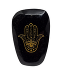 Black Obsidian with Hamsa Hand Print #60