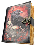 Raven on Skull Book of Shadows - Handmade
