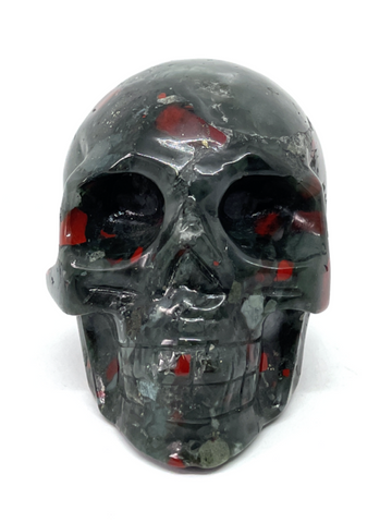 African Bloodstone Skull #118 - 9.5cm