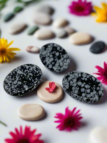 Snowflake Obsidian Worry Stone